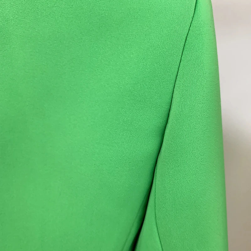 Damen-Blazer Slim barock doppelreihig Löwenknopf Apfelgrün