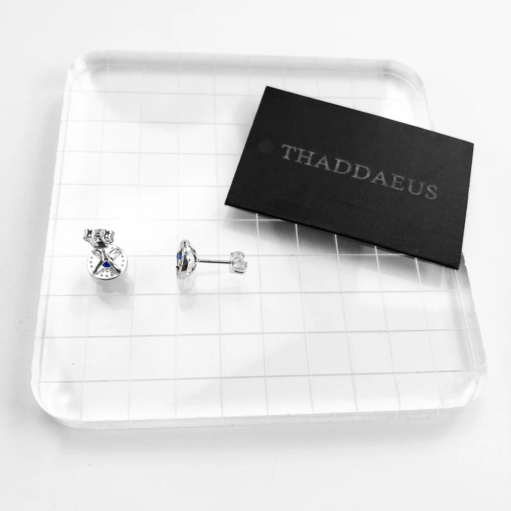 Damen-Ohrstecker Light of Luna blau Mond aus Sterlingsilber
