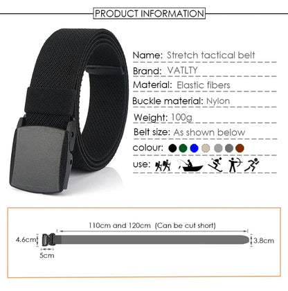 Unisex-Gürtel aus Nylon mit Elastischem Stretchband und Metallfreiem Schnellverschluss Gestreift