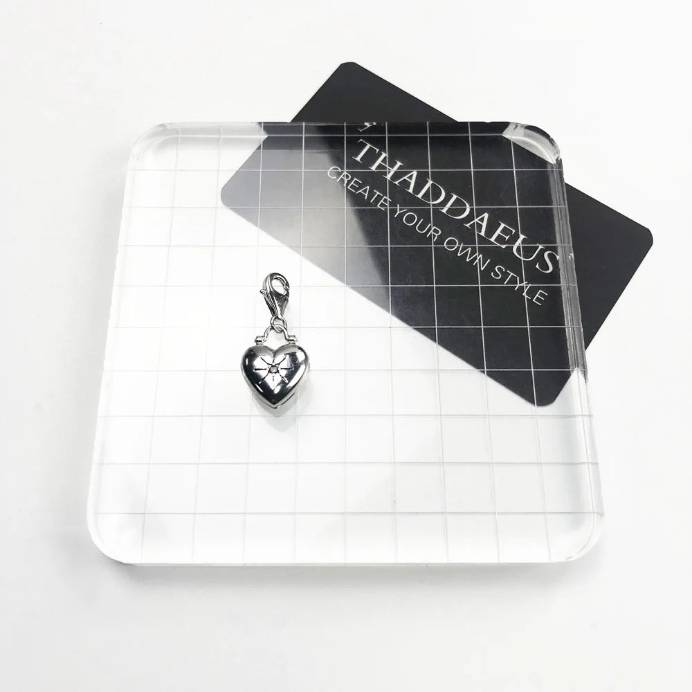 Damen-Charm-Anhänger Herz-Medaillon Vintage aus Sterlingsilber