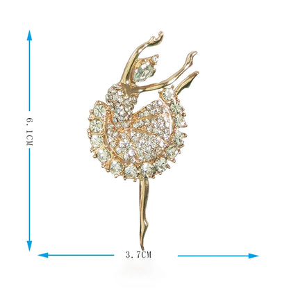 Brosche Ballett Tänzerin Strass Goldfarbig Hijab Pins Anmutig Damen