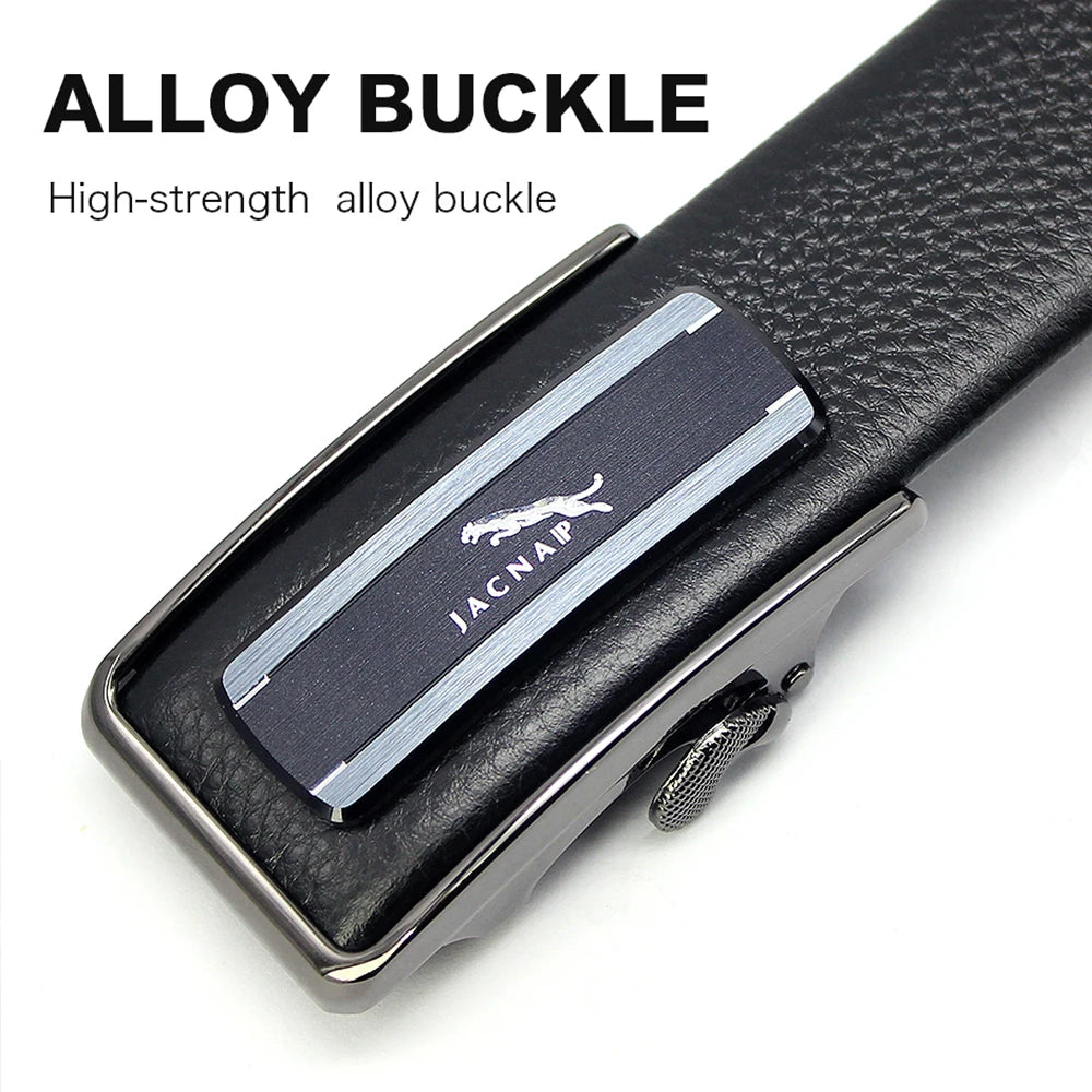 Herren Ratchet Ledergürtel 3,5 cm Automatik-Schnalle abriebfest Innenriemen
