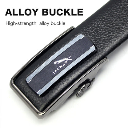 Herren Ratchet Ledergürtel 3,5 cm Automatik-Schnalle abriebfest Innenriemen