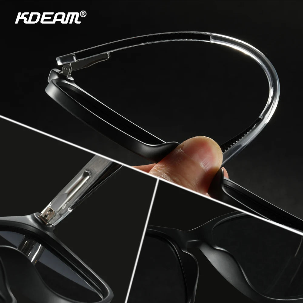 Sonnenbrille quadratisch TR90 polarisiert Federgelenk Wandern Angeln Herren