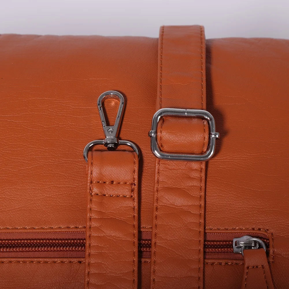 Damen-Schultertasche Silber PU-Leder mit Mehrfachfächern für Alltag und Freizeit