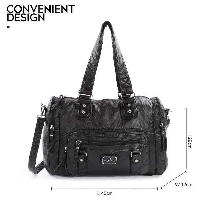 Damen-Schultertasche aus PU-Leder mit Top-Griff und extrem großem Fassungsvermögen für Alltag
