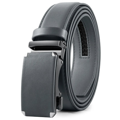 Herren Echtleder-Gürtel 3,4 cm Automatik-Schnalle Business Leisure Rindsleder