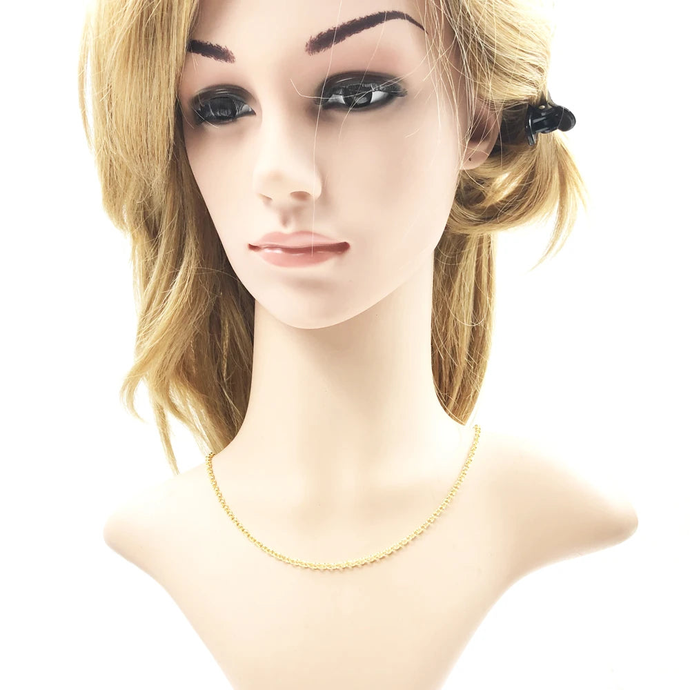 Damen-Halskette Belcher-Kette golden klassisch aus Sterlingsilber