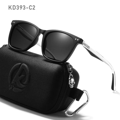 Sonnenbrille quadratisch TR90 polarisiert Federgelenk Angeln Herren