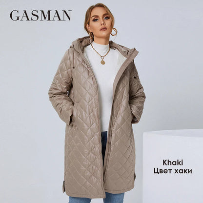 Lange Damen-Winterjacke mit großen Taschen, winddicht und warm, hochwertiger Parka-Mantel
