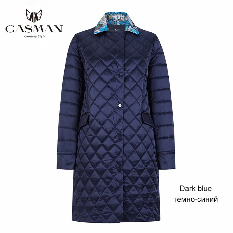 Damen-Winterdaunenjacke mit Kapuze und Kontrastdesign – modischer, warmer Parka für den Alltag