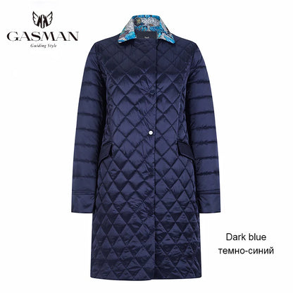 Damen-Winterdaunenjacke mit Kapuze und Kontrastdesign – modischer, warmer Parka für den Alltag