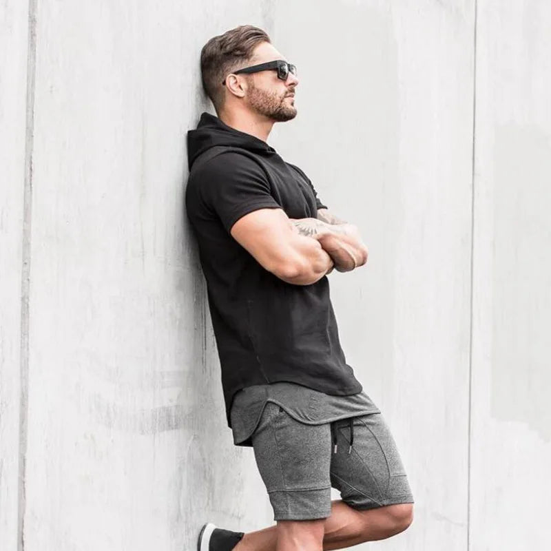 Herren T-Shirt aus dünner Baumwolle mit kurzem Arm im einfarbigen Design