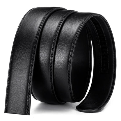 Herren Echtleder-Gürtel Luxus 3,5 cm Automatik-Schnalle Rindsleder Verstellbar