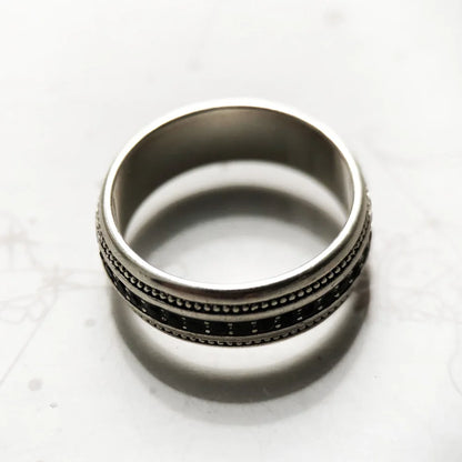 Damen-Ring CZ Lane schwarz Vintage aus Sterlingsilber
