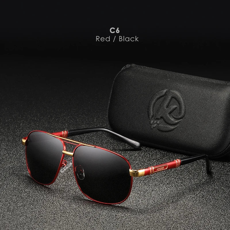 Sonnenbrille Al-Mg quadratisch polarisiert Outdoor UV400 Herren Damen