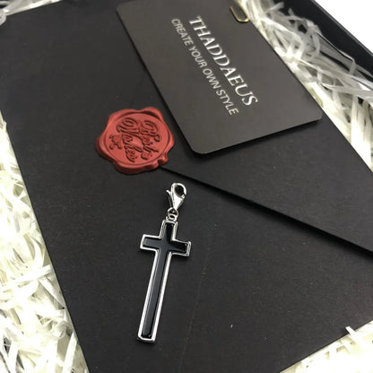 Kreuz-Charm-Anhänger aus 925 Sterlingsilber, silbernes Kreuz mit Öse