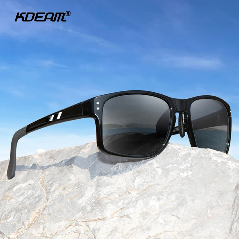 Sonnenbrille Sport TR90 polarisiert rechteckig XL Fahren Damen Herren