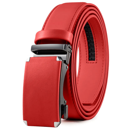 Herren Echtleder-Gürtel 3,4 cm Automatik-Schnalle Business Leisure Rindsleder