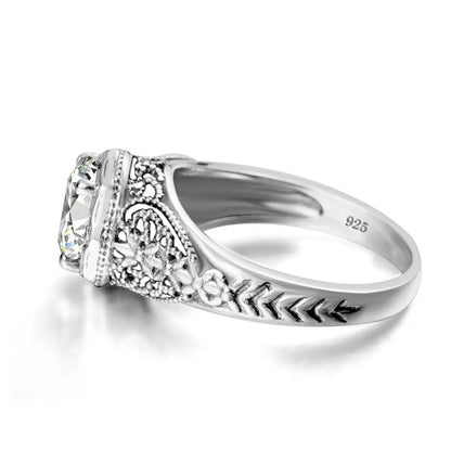 Damen-Ring aus 925er Sterling Silber mit Zirkonstein, Verlobungsring Schmuck für Alltag