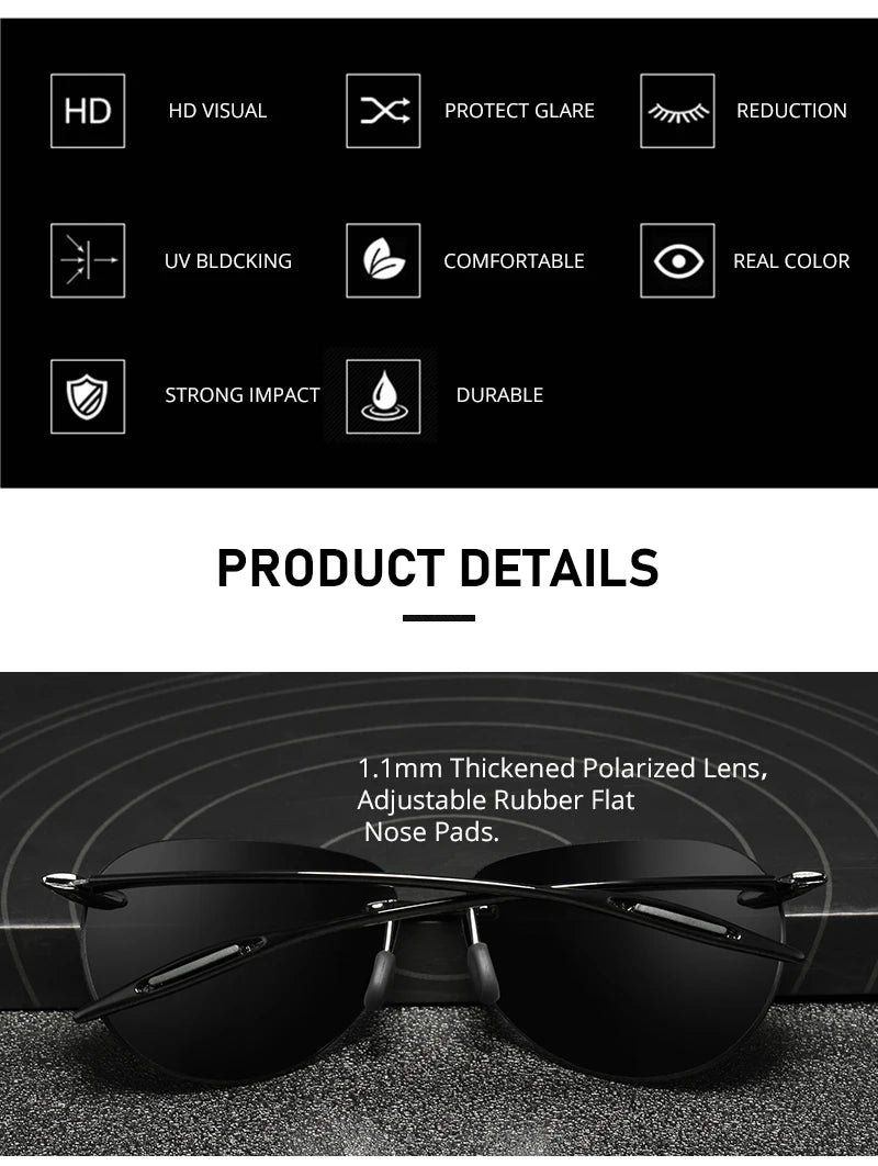Sonnenbrille Pilot TR90 polarisiert UV400 ultraleicht Luxus Herren