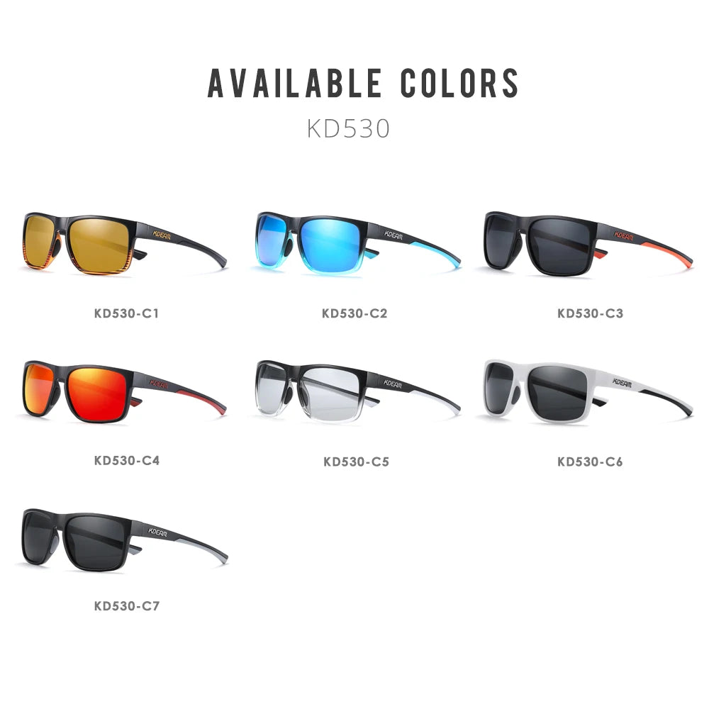 Sonnenbrille quadratisch photochrom polarisiert UV400 Wandern Camping Unisex