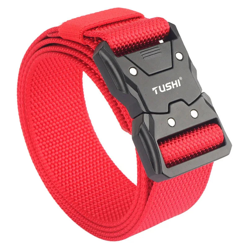 Herren-Taktischer Gürtel aus 1200D Nylon mit Schnellverschluss und robuster Metall-Schnalle, Breite 3,8 cm