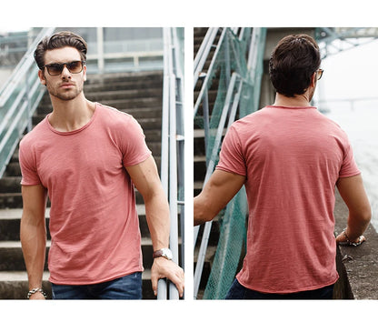 100% Baumwolle Männer T-shirt Casual Weiche Fitness Sommer Dünne T-shirts männer Hause Kleidung Oansatz Kurzarm Soild T Shirt für Männer