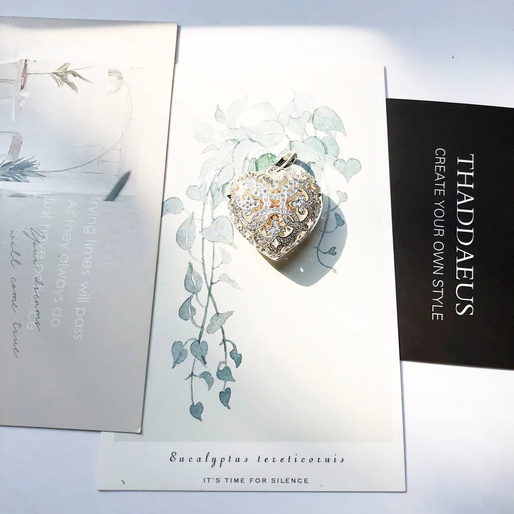 Damen-Charm-Anhänger Herz-Medaillon Glamour II aus Sterlingsilber