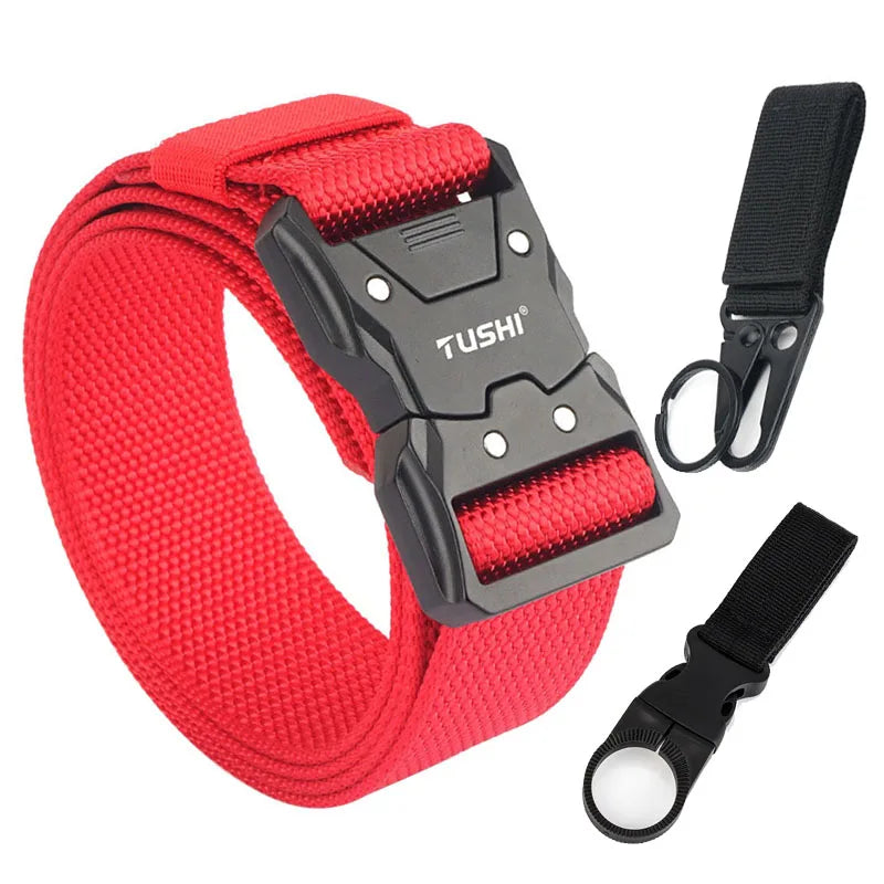 Herren-Taktischer Gürtel aus 1200D Nylon mit Schnellverschluss und robuster Metall-Schnalle, Breite 3,8 cm