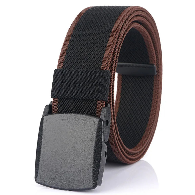 Unisex-Gürtel aus Nylon mit Elastischem Stretchband und Metallfreiem Schnellverschluss Gestreift