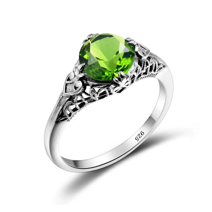 Damen-Ring Aus Sterlingsilber Mit Amethyst Stein Und Vintage-Design Echtschmuck Schmuckstück