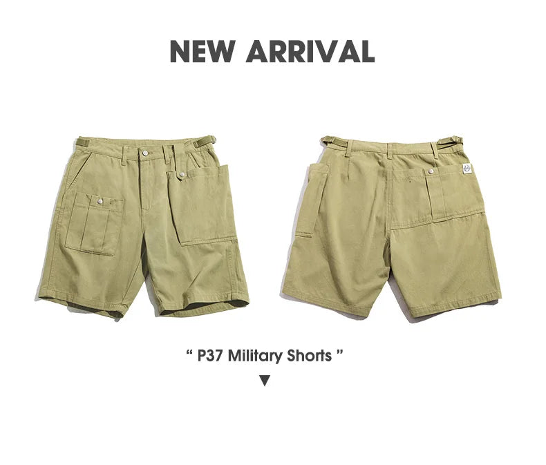 Herren Cargo Shorts im Militär-Stil mit verstellbarer Taille und Taschen