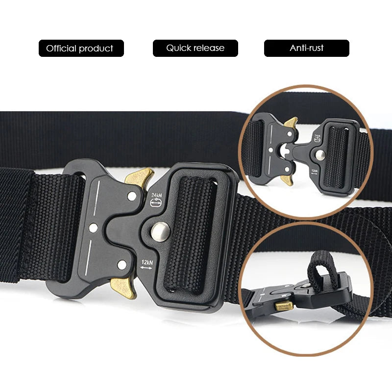 Herren-Taktischer Gürtel aus Nylon Verstellbar Mit Korrosionsbeständiger Schnalle 4,3 cm Breite