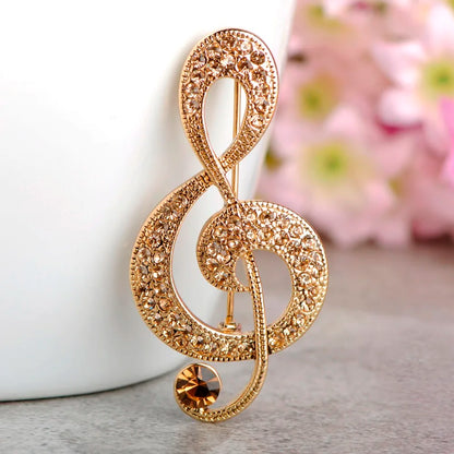 Brosche Musiknote Strass Vintage Antik Luxus Geschenk Damen