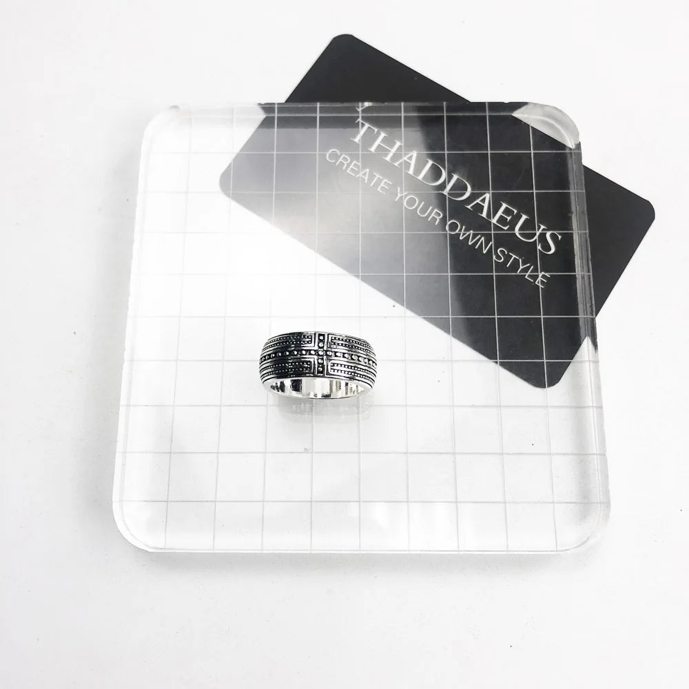 Damen-Ring Kreuz Bandring Vintage Europa aus Sterlingsilber
