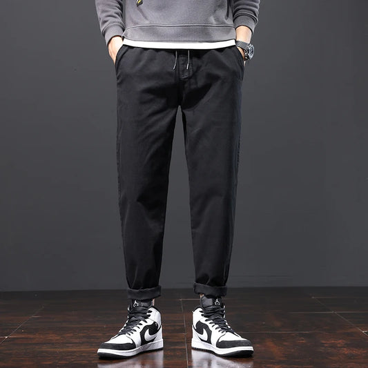 Herren Hosen aus Baumwolle im Casual-Stil mit Taschen und geradem Schnitt