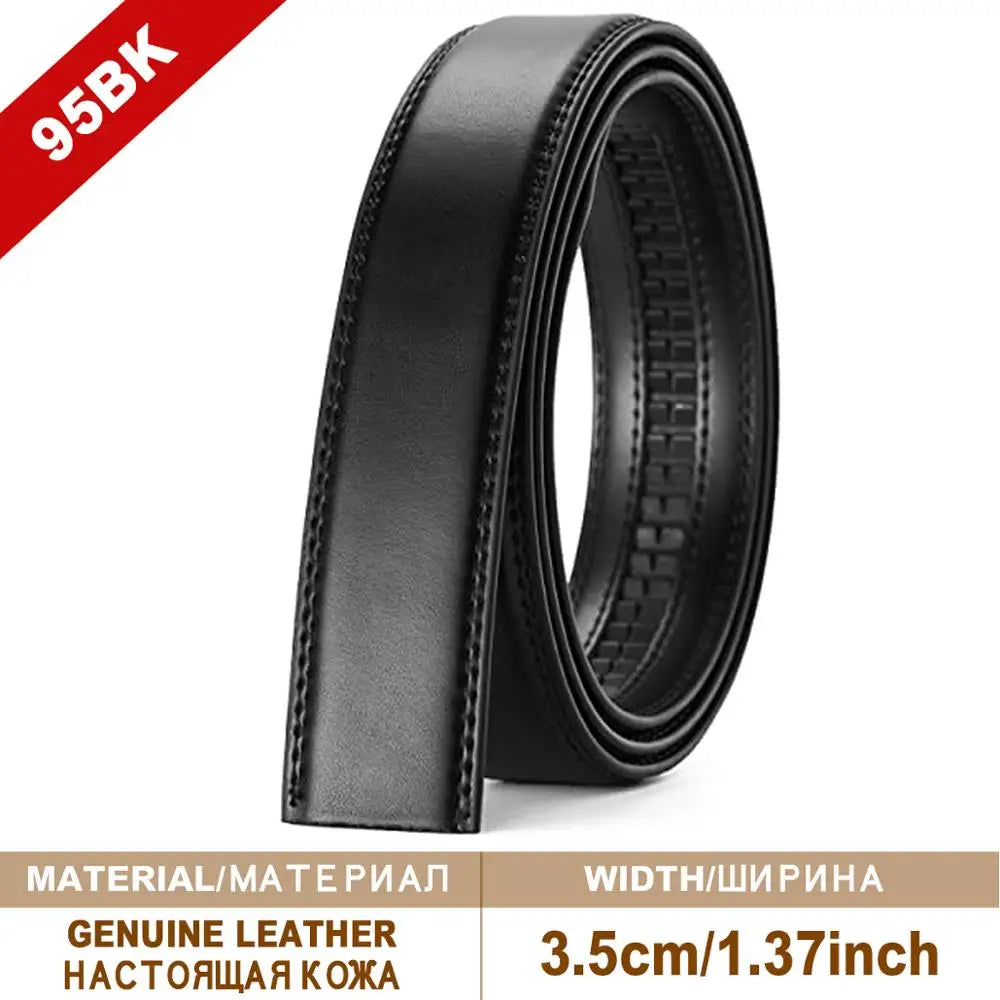 Herren Leder-Gürtelband ohne Schnalle Rindsleder Schwarz Braun 3,5 cm