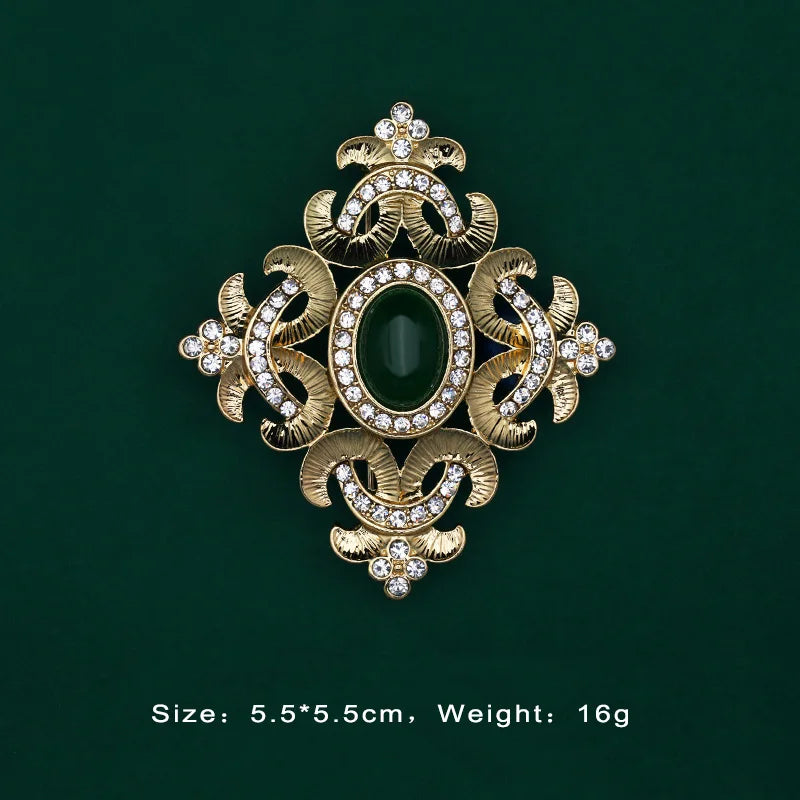 Brosche Edelstein Perle Geometrisch Hohl Rechteck Kragen Vintage Damen