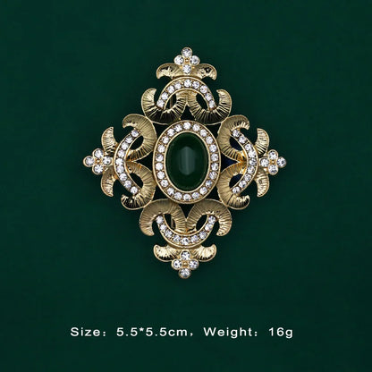 Brosche Edelstein Perle Geometrisch Hohl Rechteck Kragen Vintage Damen