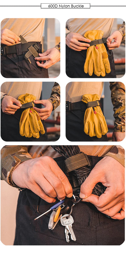 Herren-Taktischer Gürtel aus Nylon Verstellbar Mit Korrosionsbeständiger Schnalle 4,3 cm Breite