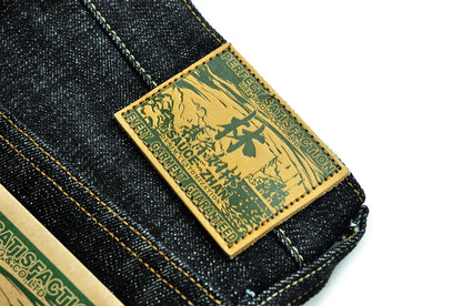 Herren Jeans im Vintage-Stil aus Selvedge Raw Denim mit Silber-überzogenen Knöpfen