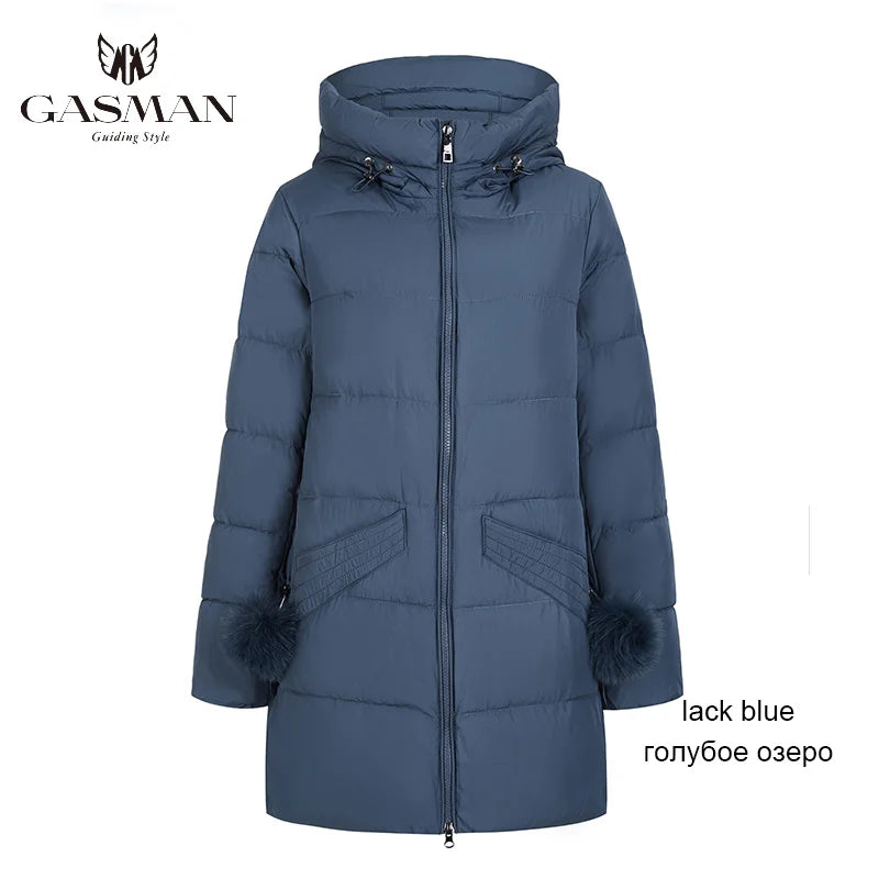 Hochwertige Damen-Winterjacke in Schwarz – Modischer, warmer Daunenmantel mit Kapuze