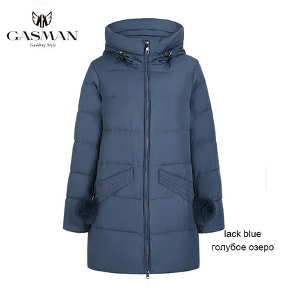 Hochwertige Damen-Winterjacke in Schwarz – Modischer, warmer Daunenmantel mit Kapuze
