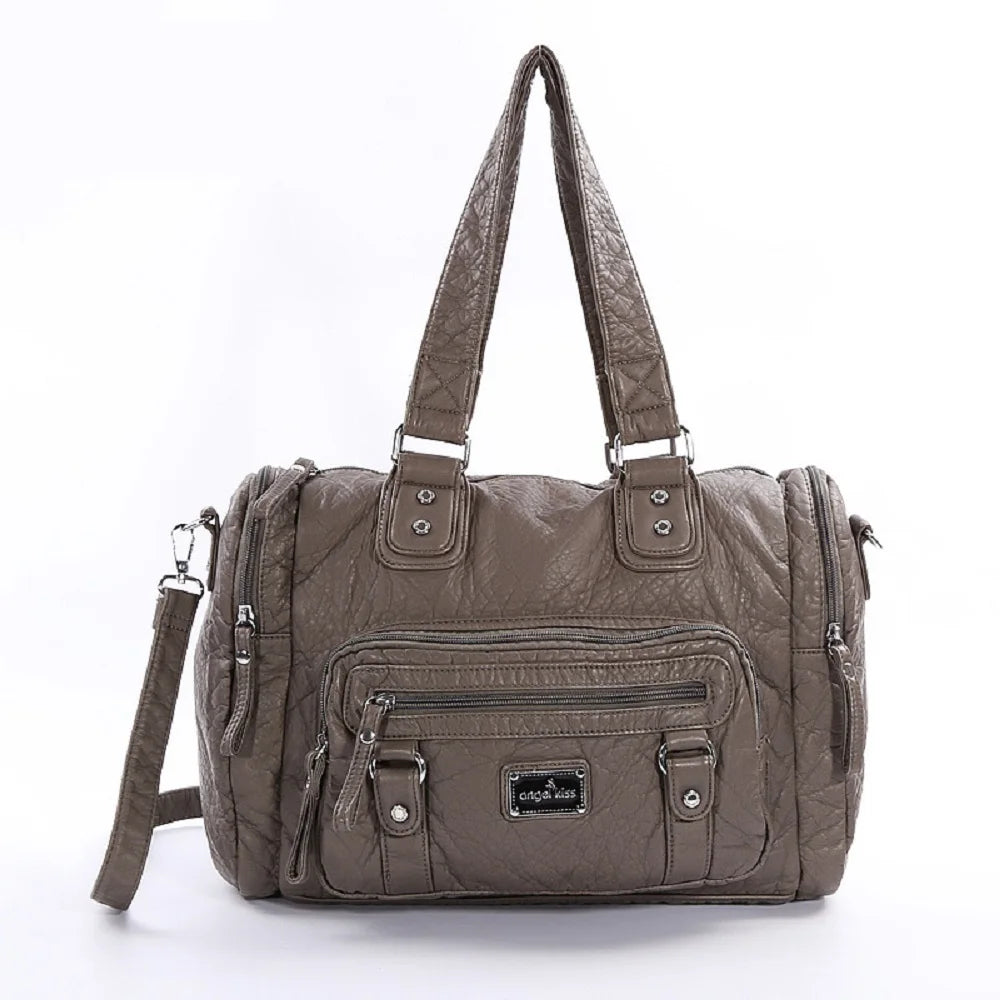Damen-Schultertasche aus PU-Leder mit Top-Griff und extrem großem Fassungsvermögen für Alltag
