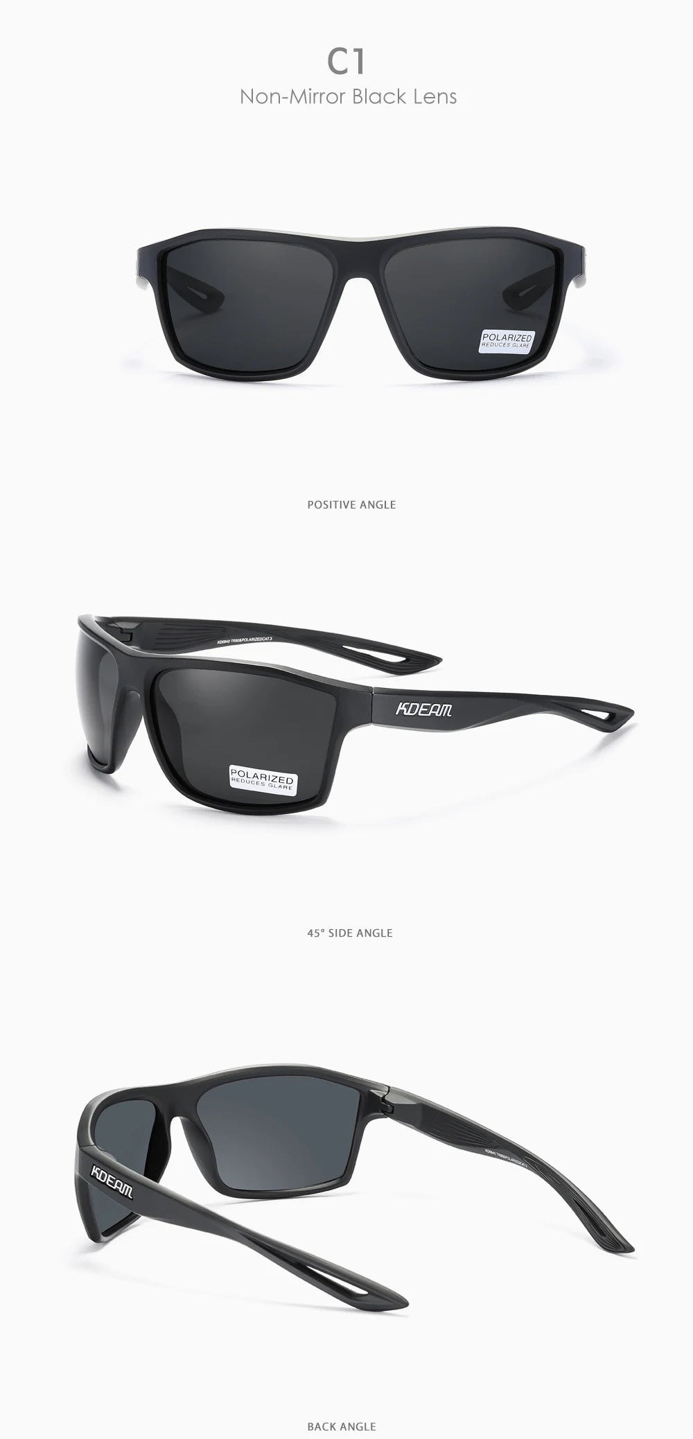 Sonnenbrille quadratisch polarisiert 65mm Outdoor Angeln Sport Herren