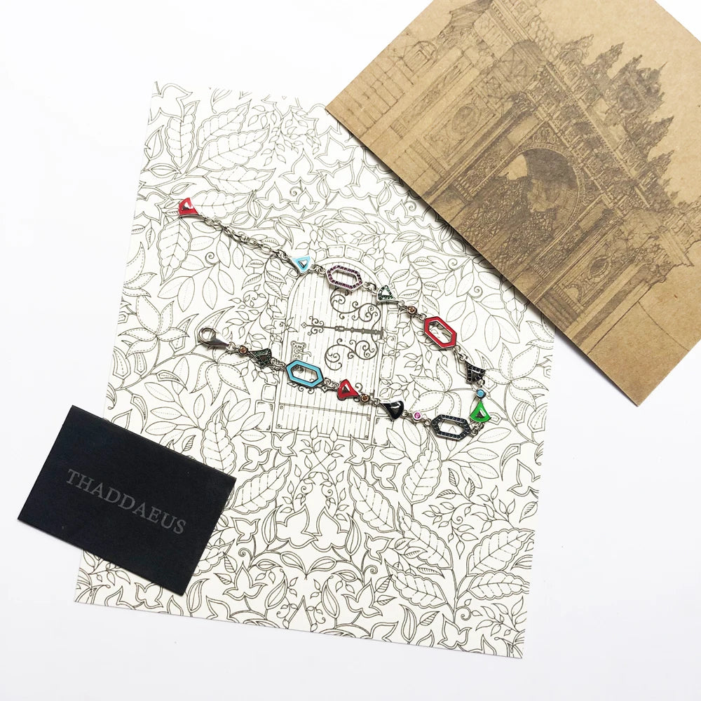 Damen-Armband asiatische Ornamente bunt aus Sterlingsilber