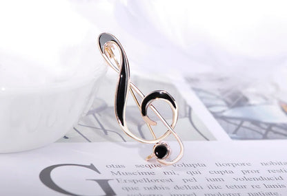 Brosche Musiknote Emaille Gold Symbol Kleidung Schal Abzeichen Damen