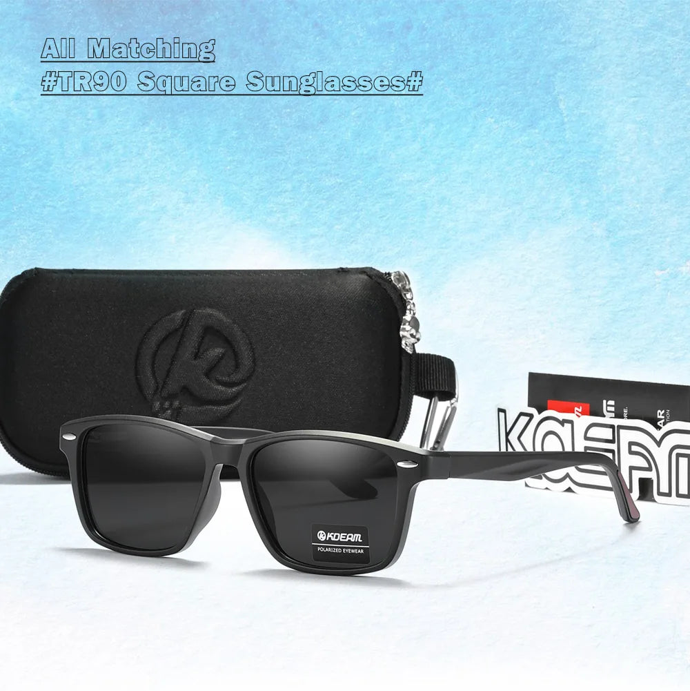 Sonnenbrille quadratisch polarisiert TR90 Federgelenk Unisex