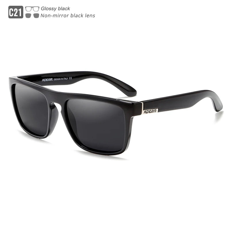 Sonnenbrille quadratisch flaches Top polarisiert Spiegel Hartschale Herren